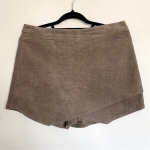 Altar'd State Brown Corduroy Asymmetrical Skort